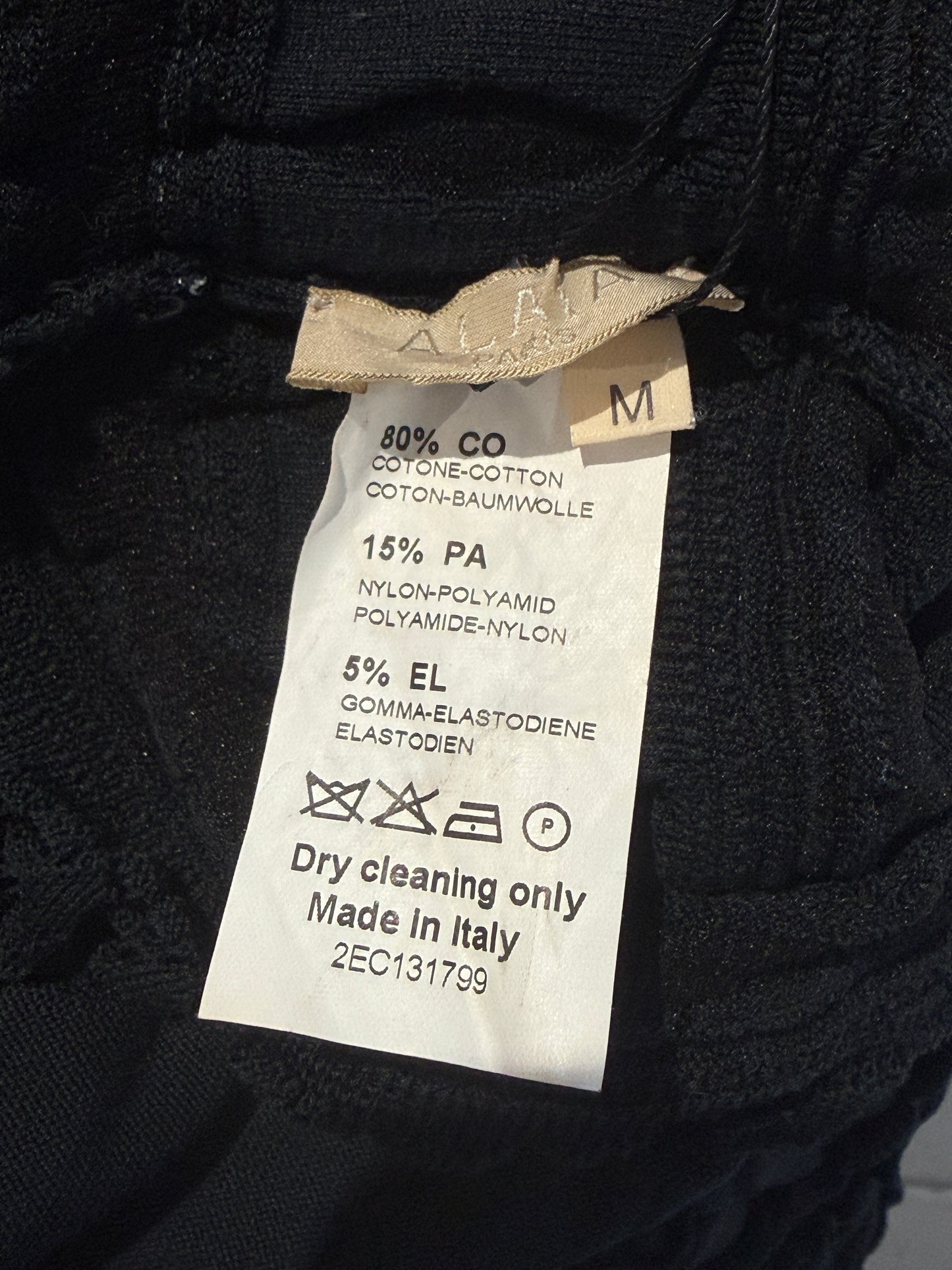 Alaïa black midi ruffled dress