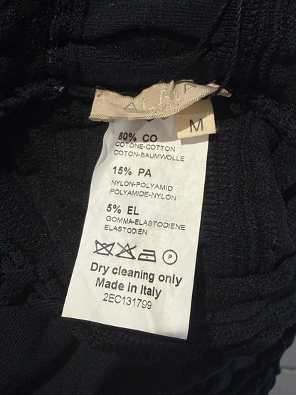 Alaïa black midi ruffled dress