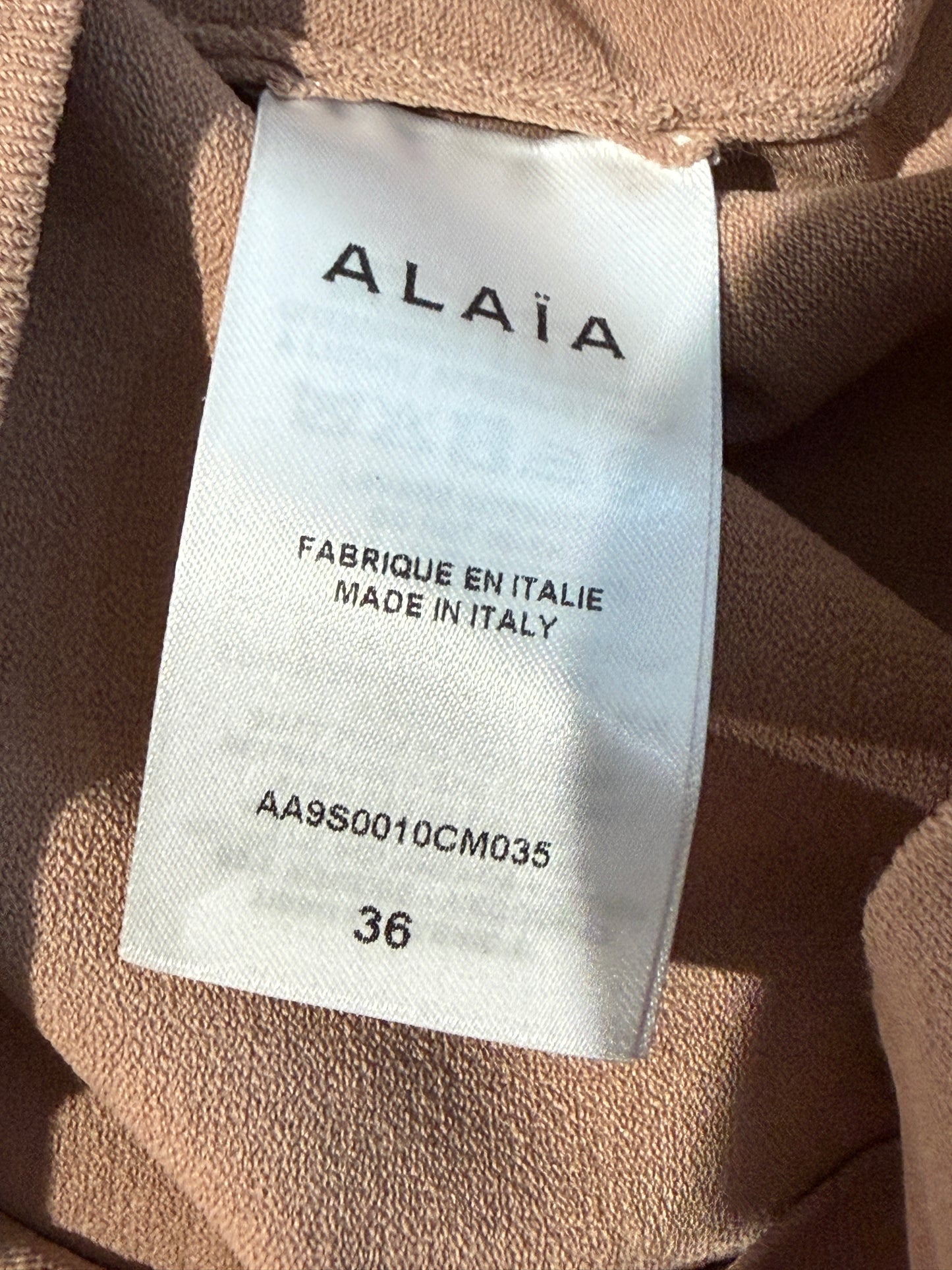 Alaïa nude knit set cardigan skirt