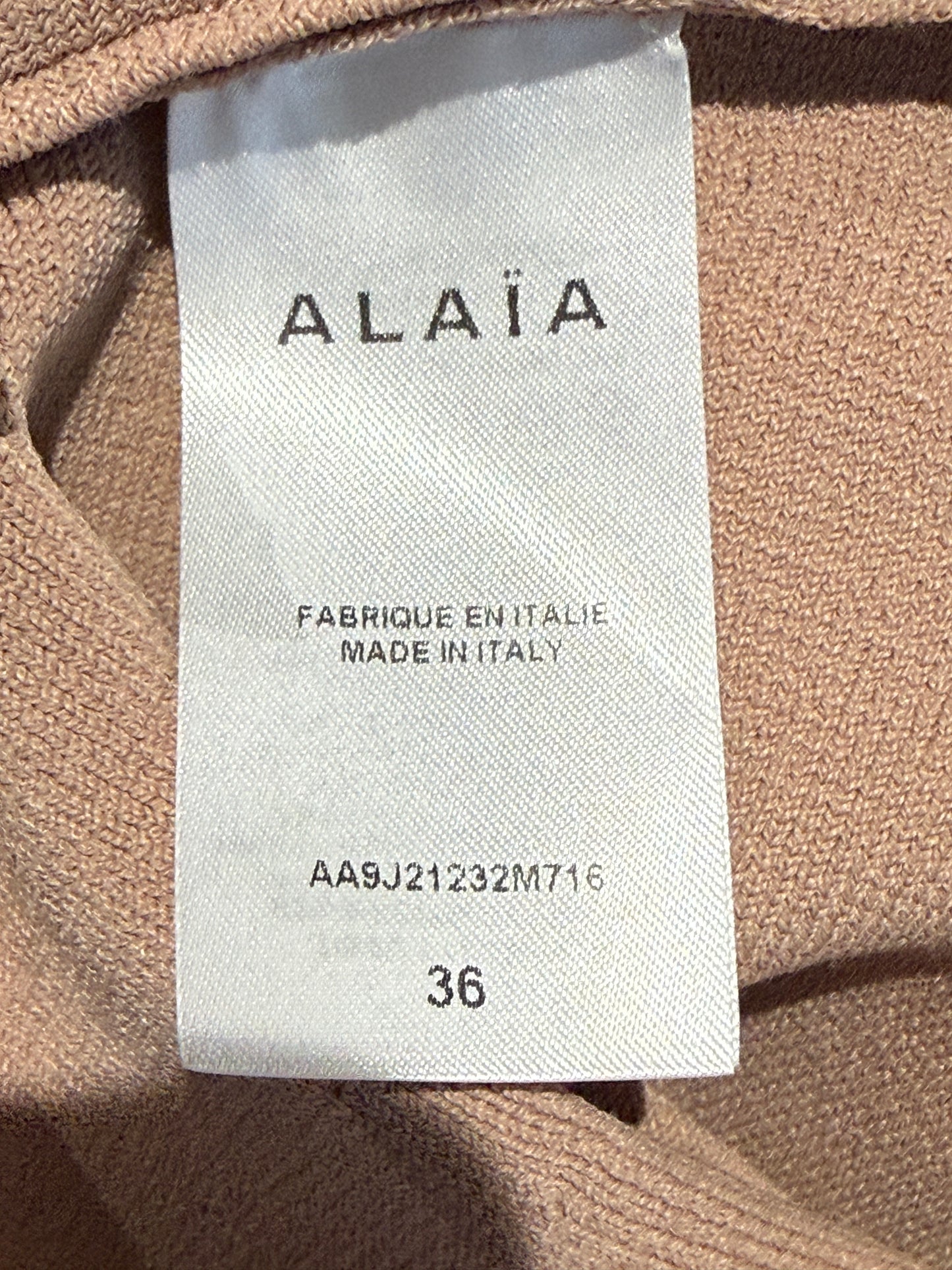 Alaïa nude knit set cardigan skirt