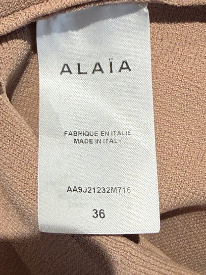 Alaïa nude knit set cardigan skirt