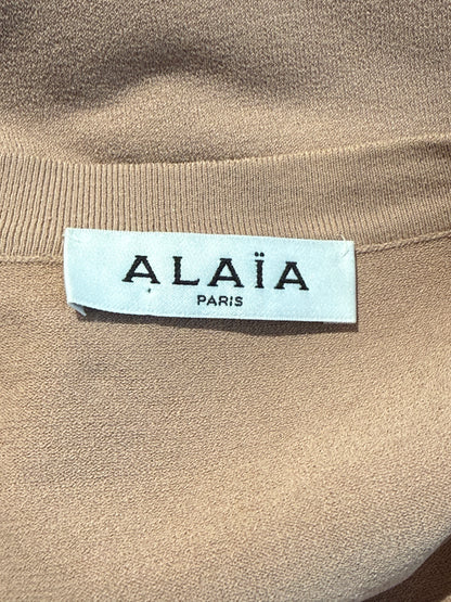 Alaïa nude knit set cardigan skirt