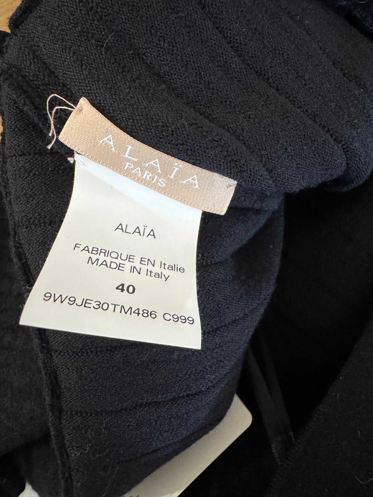 Alaia Fall 2009 Long ruffled black textured wool maxi skirt