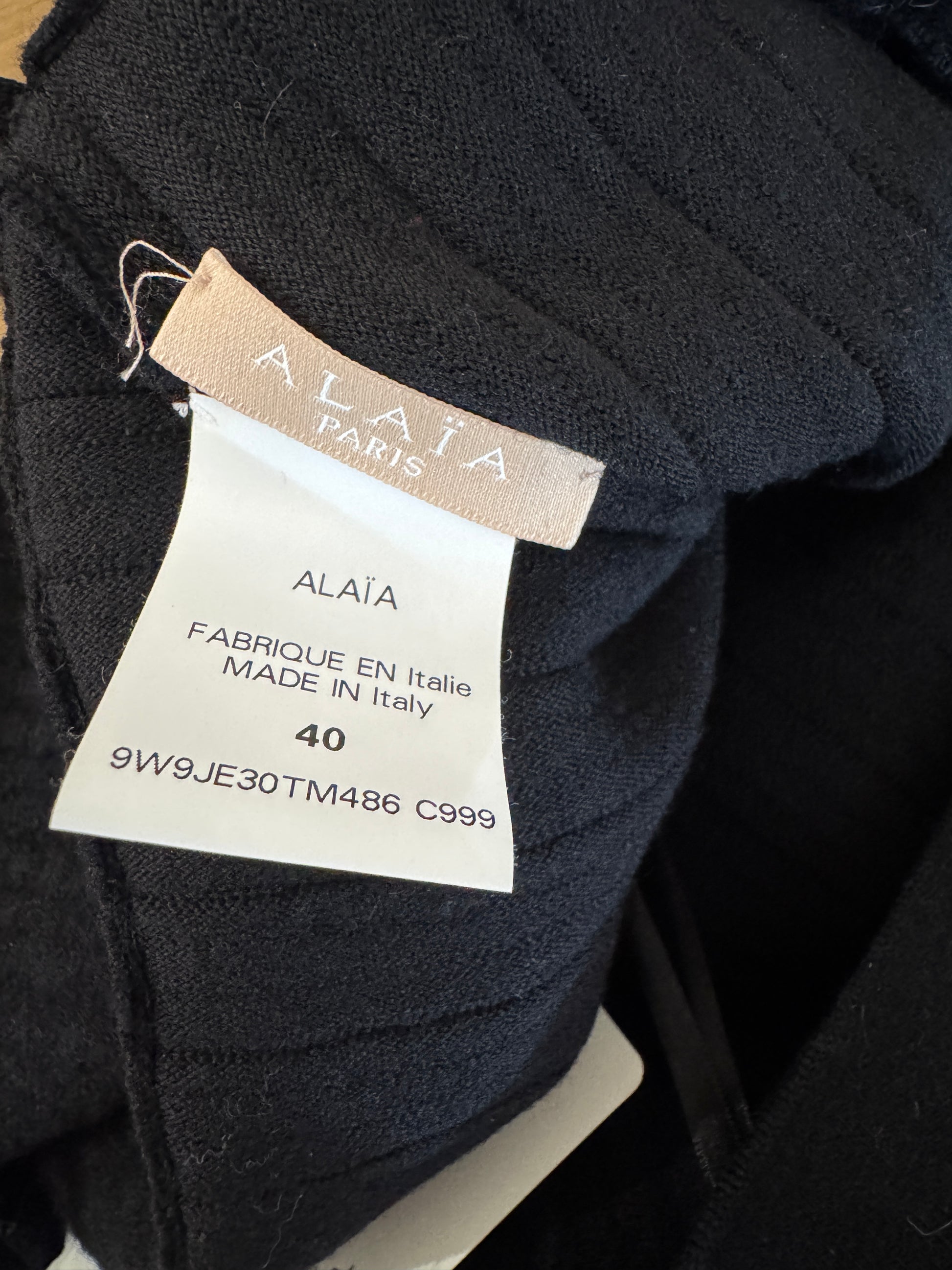 Alaia Fall 2009 Long ruffled black textured wool maxi skirt