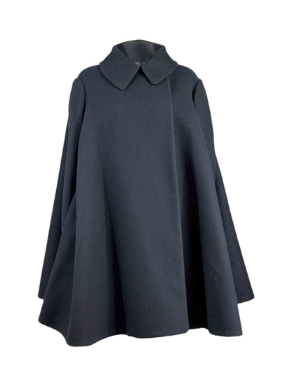 Alaia Fall 2012 ample short ruffled black wool coat
