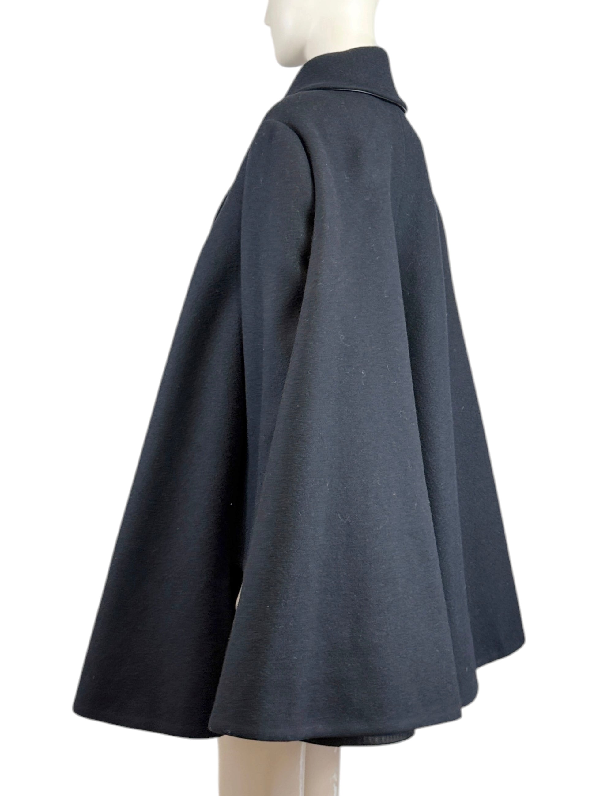 Alaia Fall 2012 ample short ruffled black wool coat