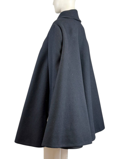 Alaia Fall 2012 ample short ruffled black wool coat