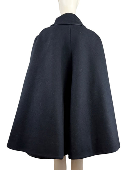 Alaia Fall 2012 ample short ruffled black wool coat