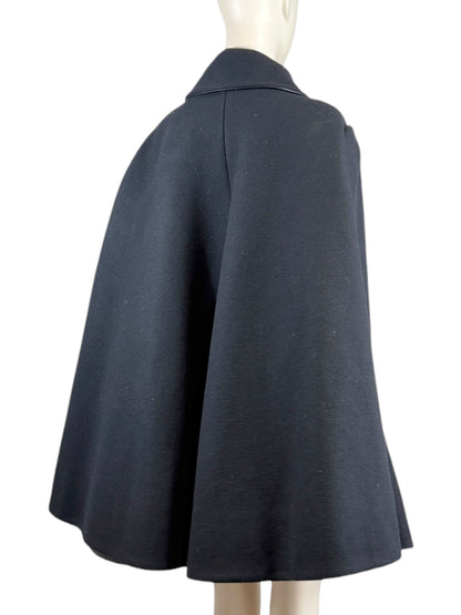 Alaia Fall 2012 ample short ruffled black wool coat