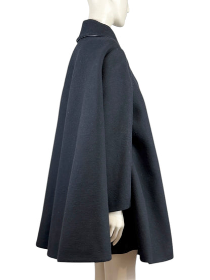 Alaia Fall 2012 ample short ruffled black wool coat