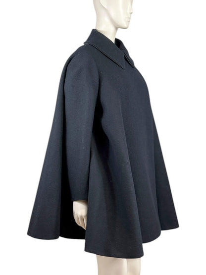 Alaia Fall 2012 ample short ruffled black wool coat
