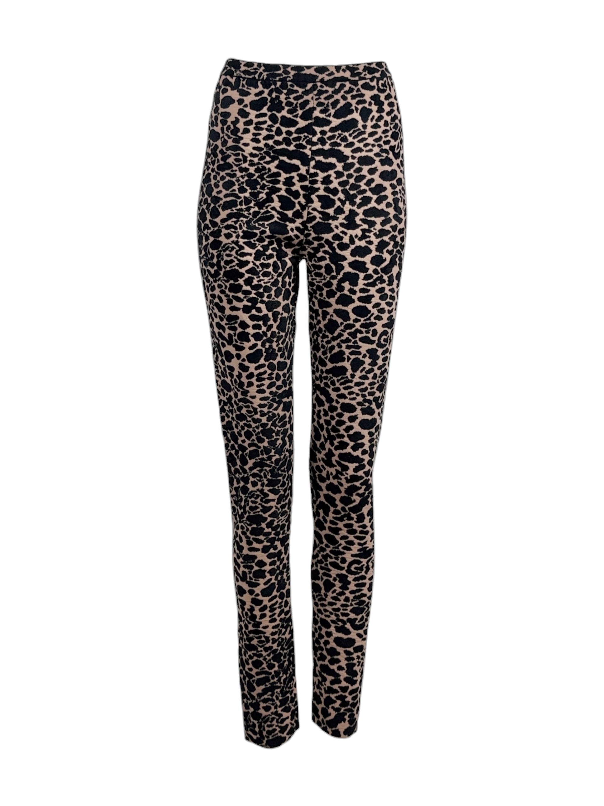 Alaia Fall 2020 Leopard knit leggings
