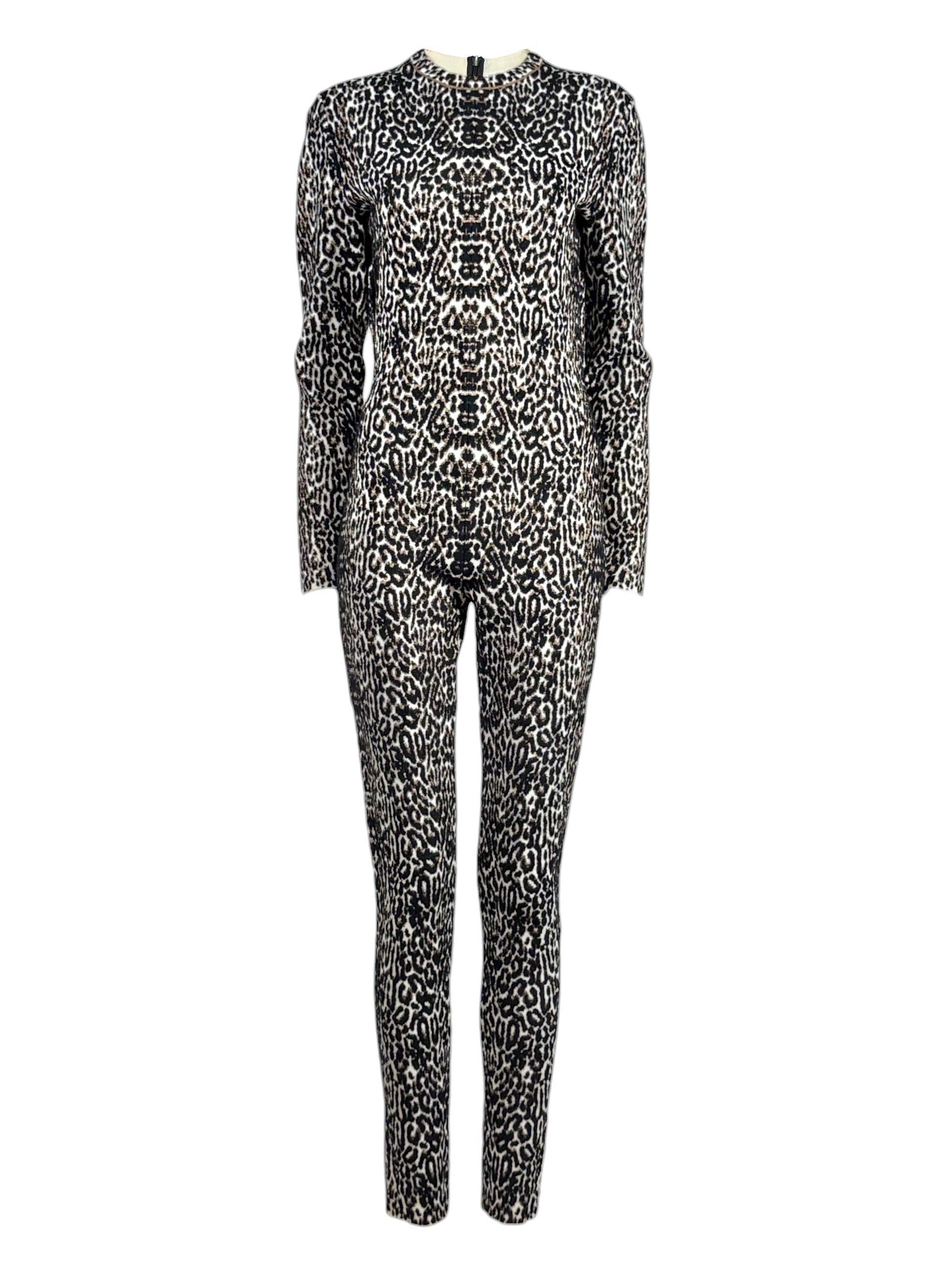 Alaïa Fall 2021 Leopard knit jumpsuit