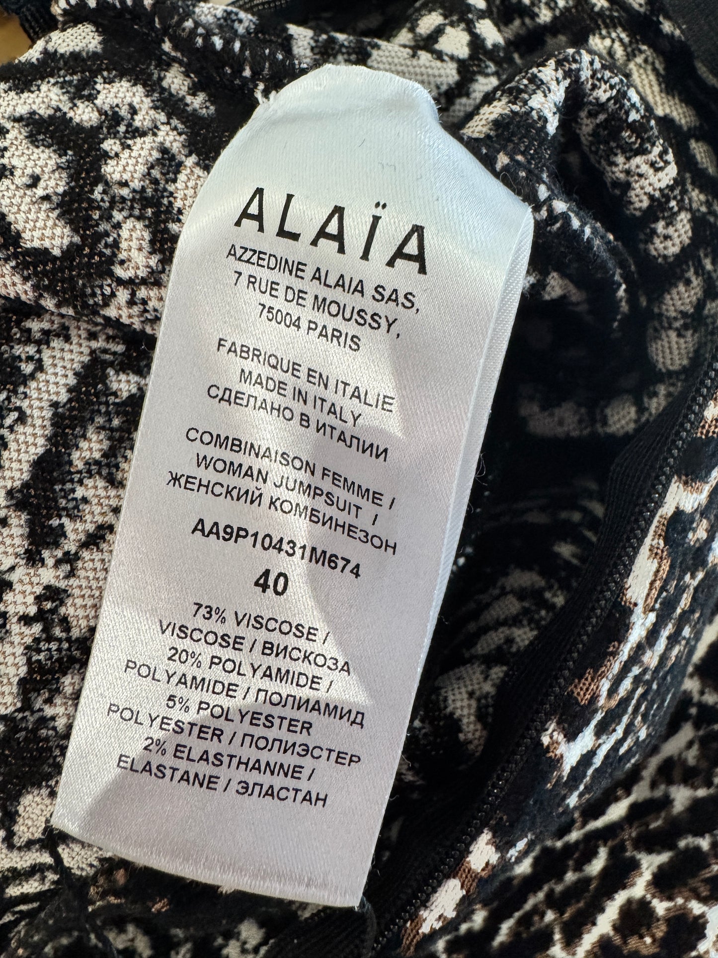 Alaia Fall 2021 Leopard knit jumpsuit