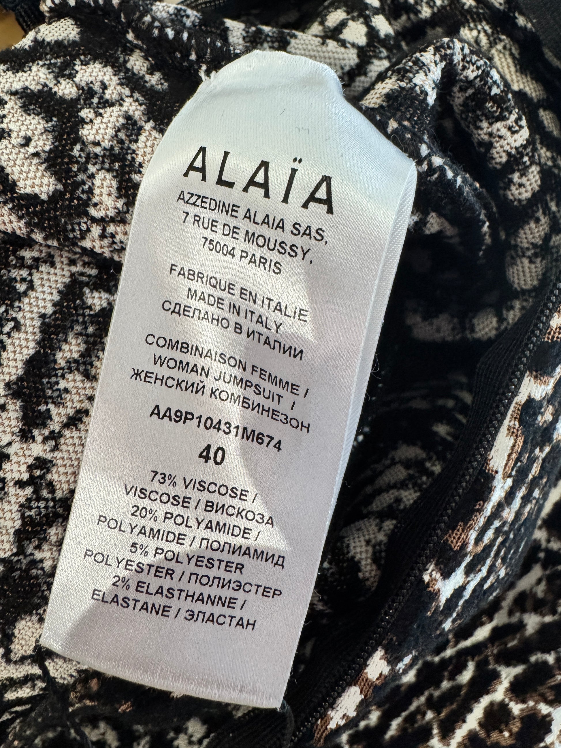 Alaia Fall 2021 Leopard knit jumpsuit