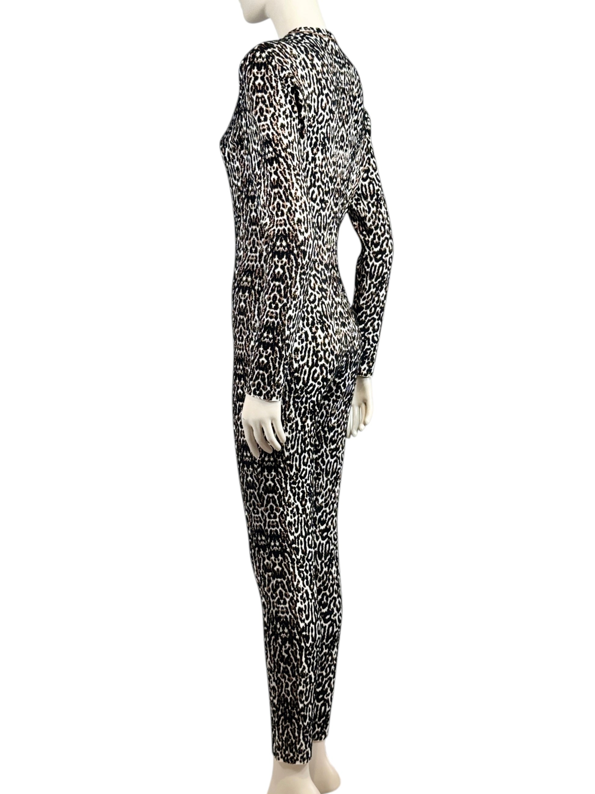 Alaïa Fall 2021 Leopard knit jumpsuit