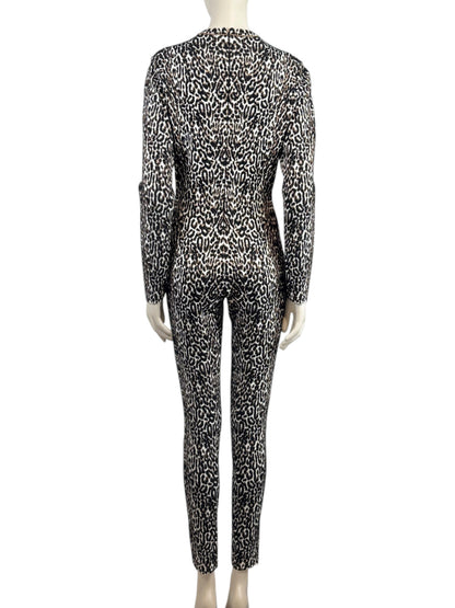 Alaïa Fall 2021 Leopard knit jumpsuit