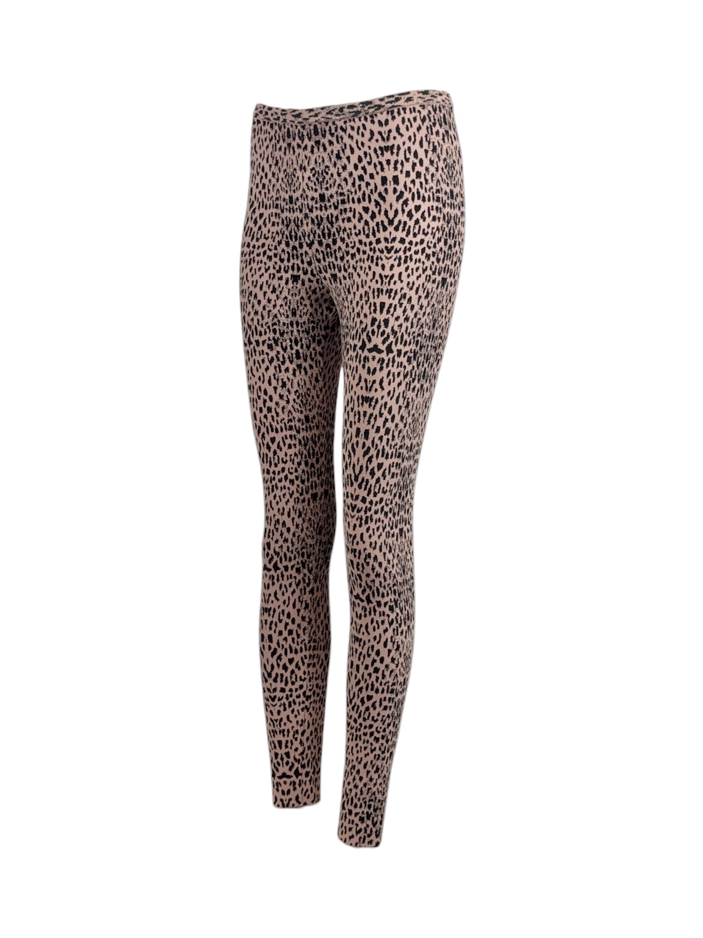 Alaia Spring 2021 Leopard print knit leggings