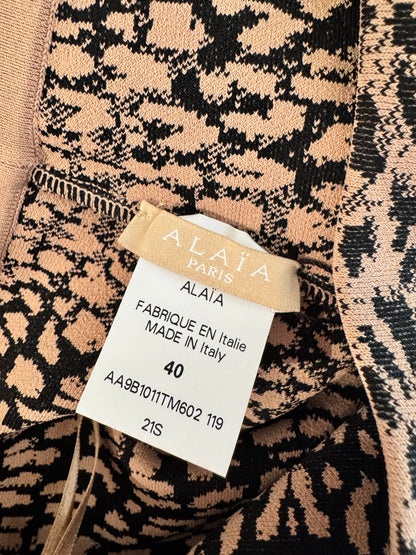 Alaia Spring 2021 Leopard print knit leggings