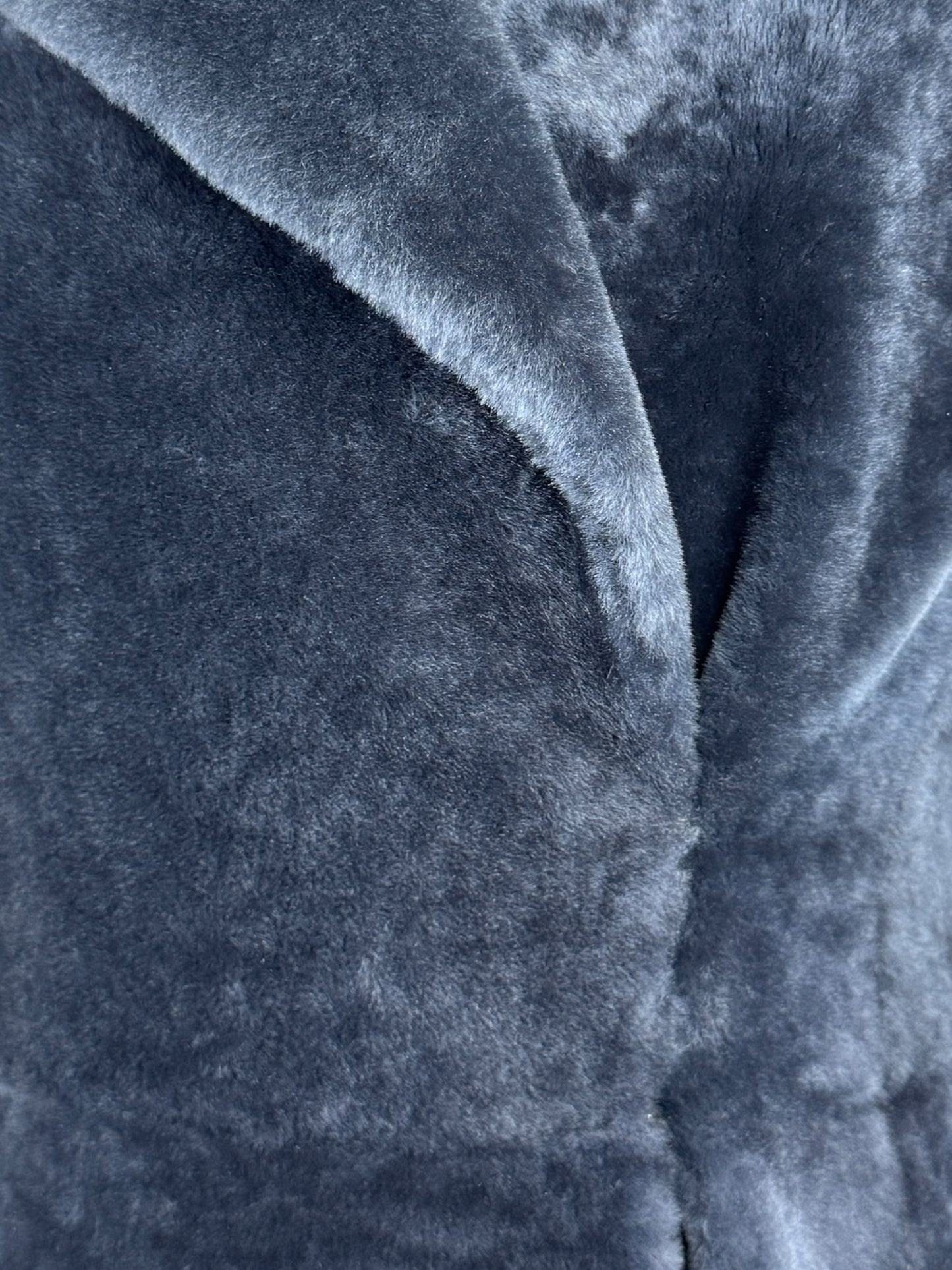 Alaia grey shearling coat godet skirt