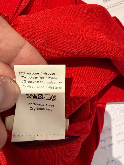 Alaia long red knit dress