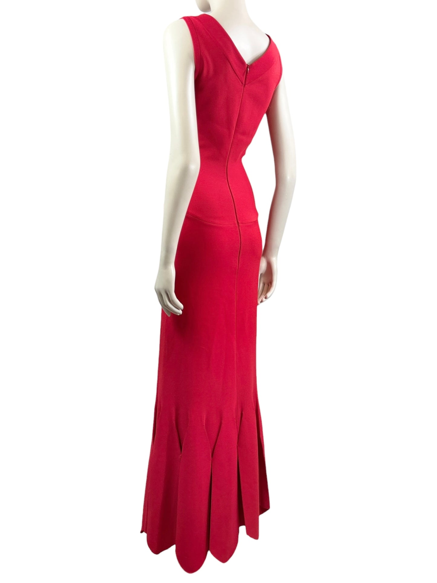 Alaia long red knit dress