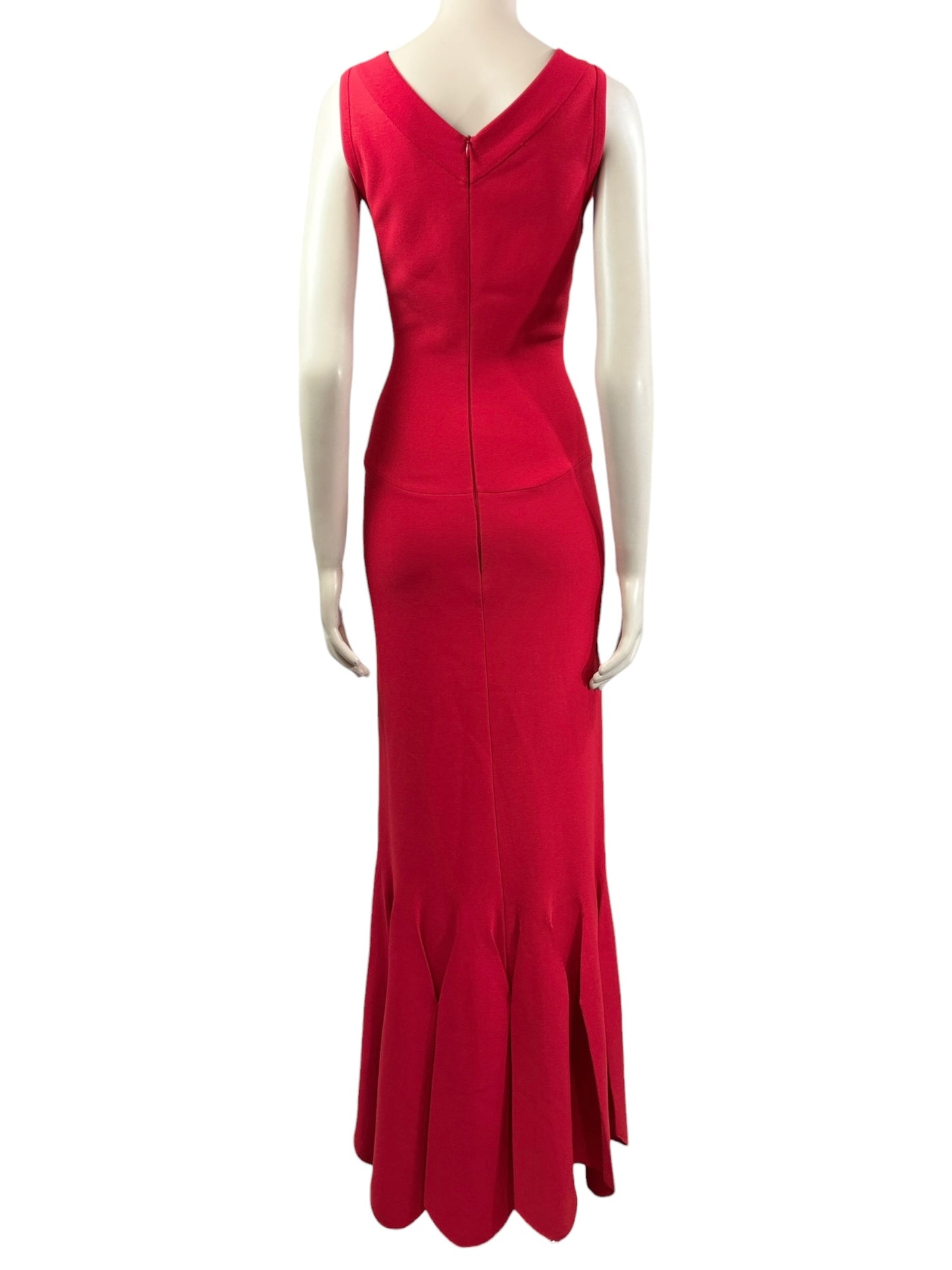 Alaia long red knit dress