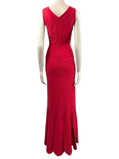 Alaia long red knit dress
