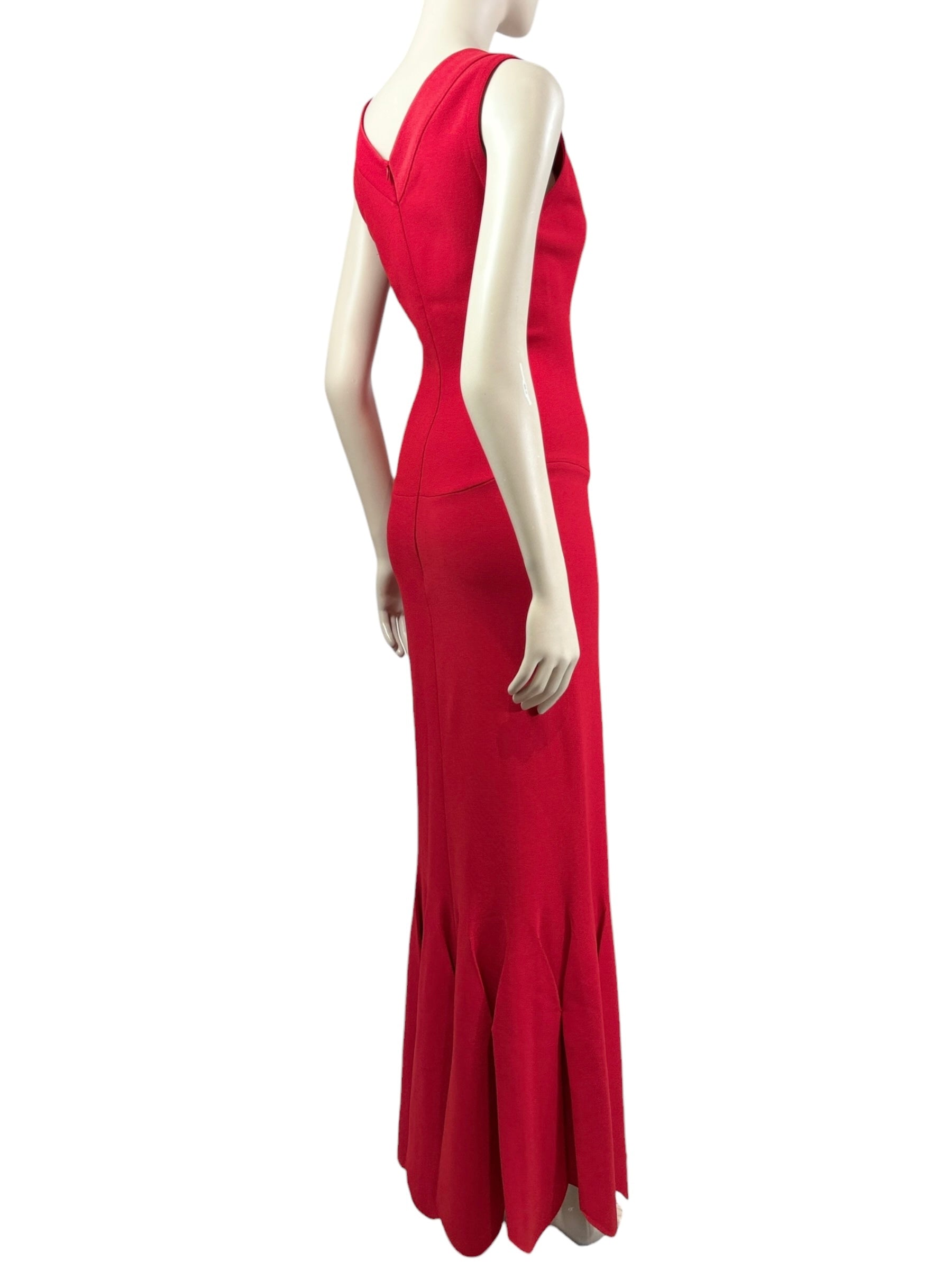 Alaia long red knit dress