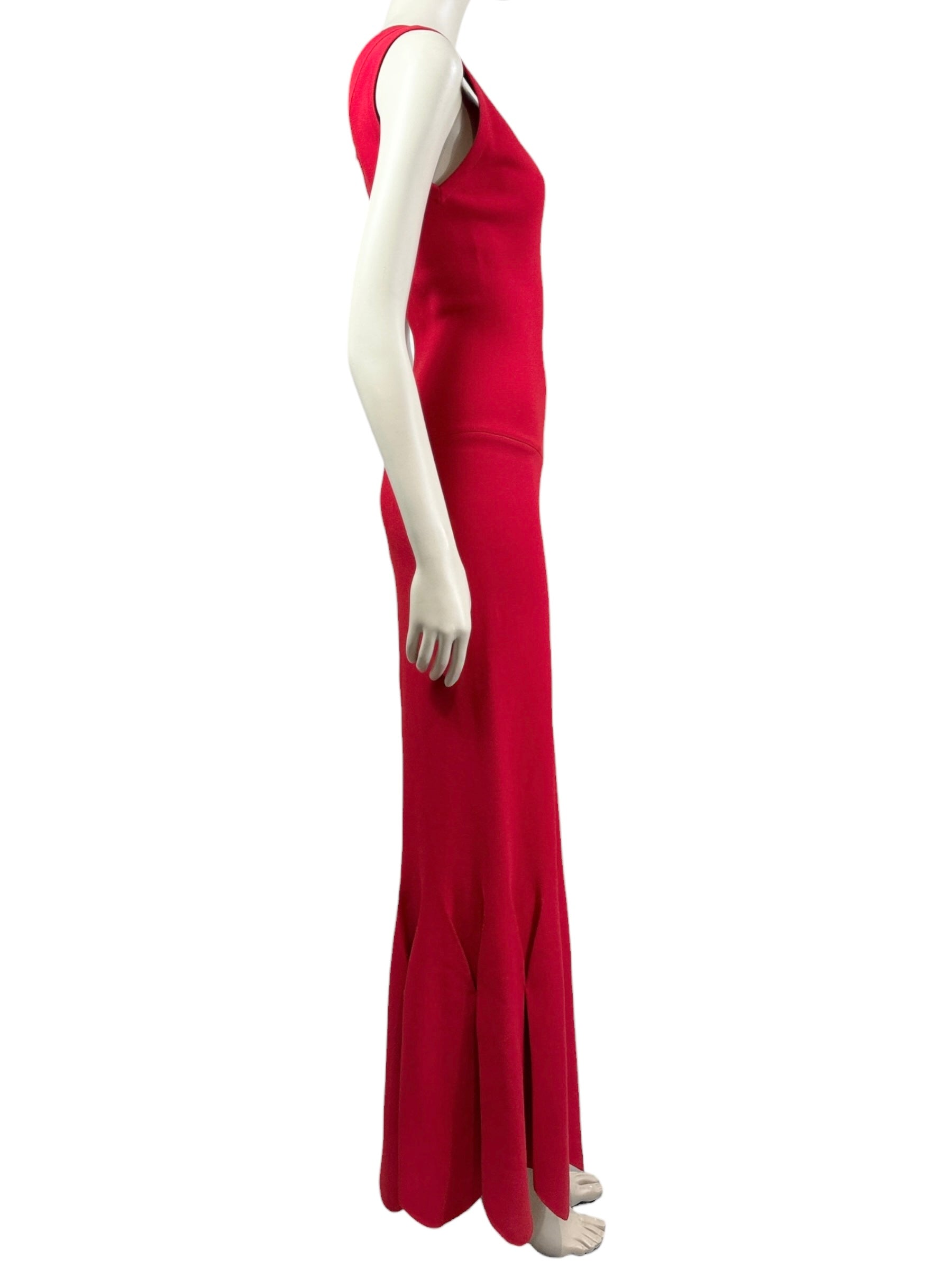 Alaia long red knit dress