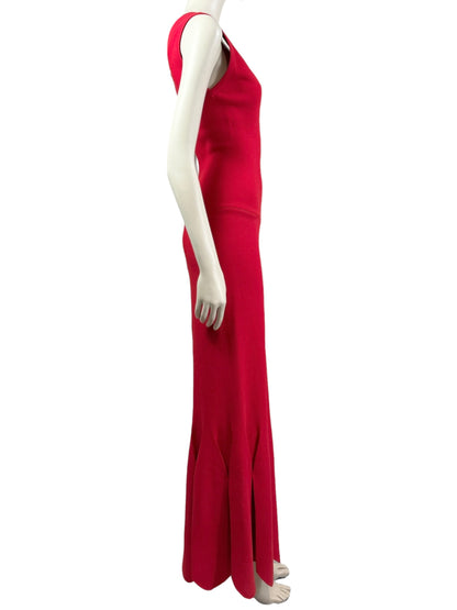 Alaia long red knit dress