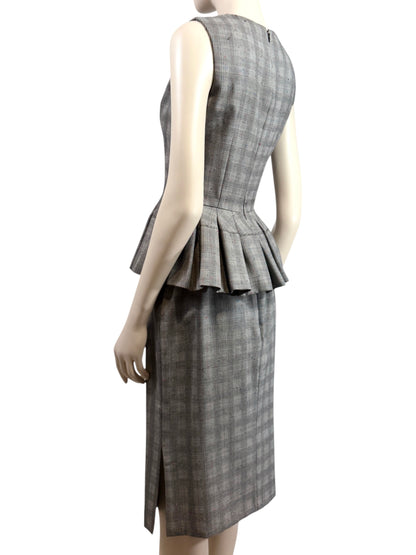 Alexander McQueen Sarah Burton 2014 Prince of Wales grey wool