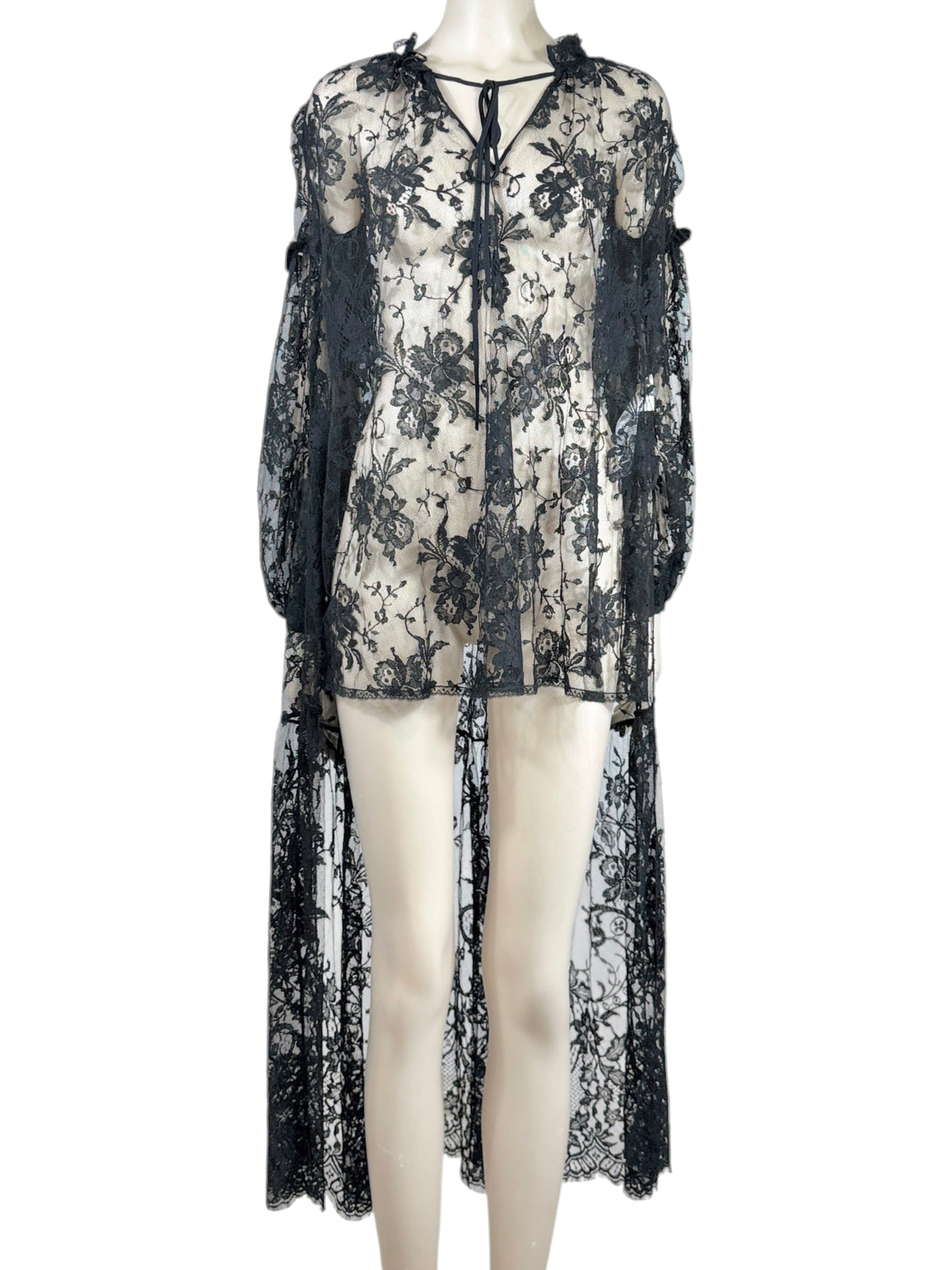 Alexander McQueen Sarah Burton Fall 2013 Black lace tunic