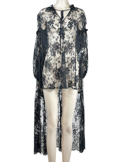 Alexander McQueen Sarah Burton Fall 2013 Black lace tunic