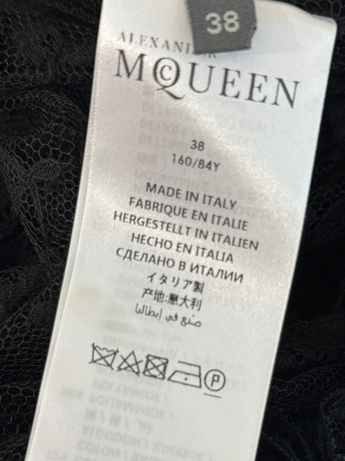 Alexander McQueen Sarah Burton Fall 2013 Black lace tunic