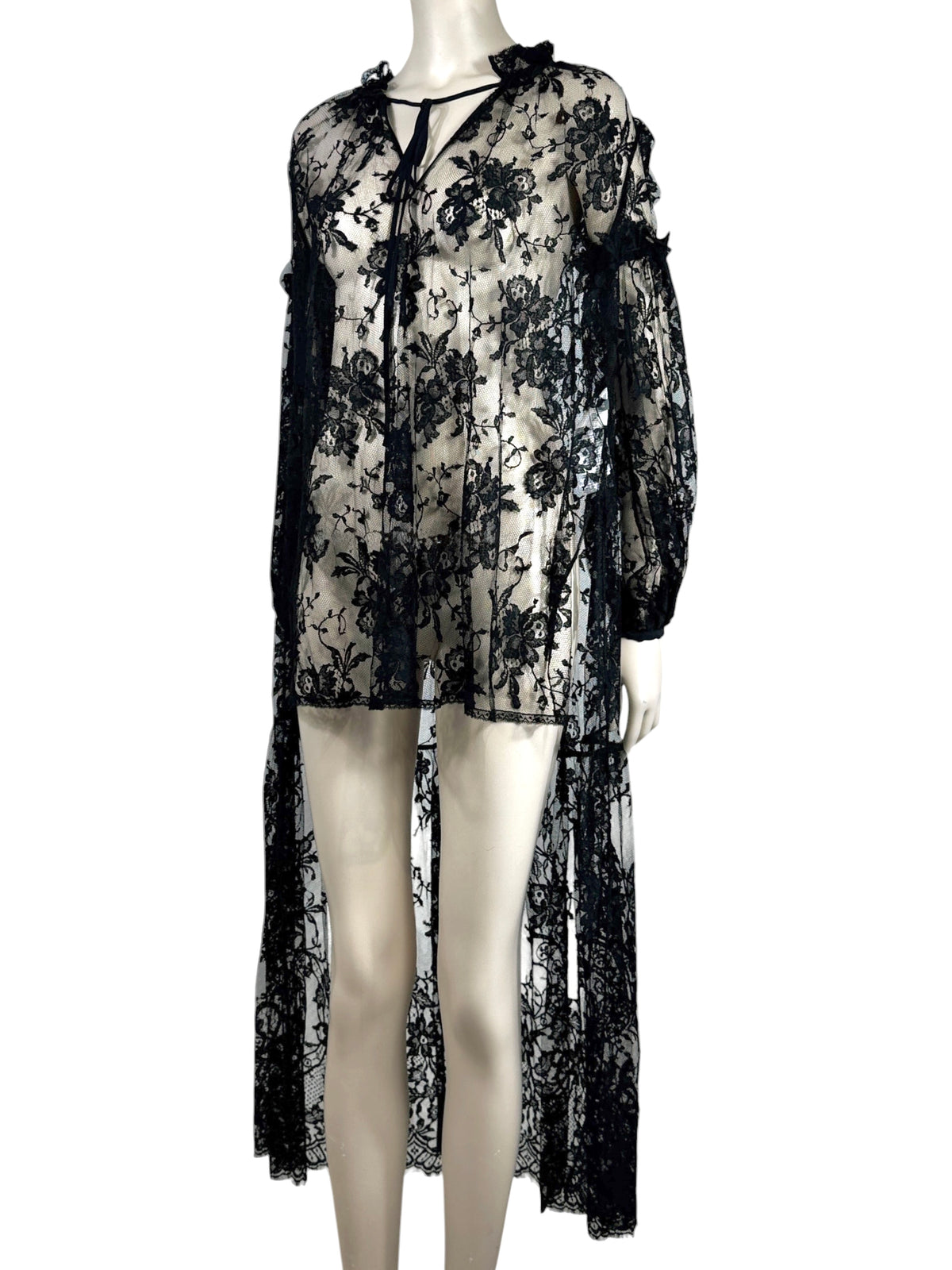 Alexander McQueen Sarah Burton Fall 2013 Black lace tunic