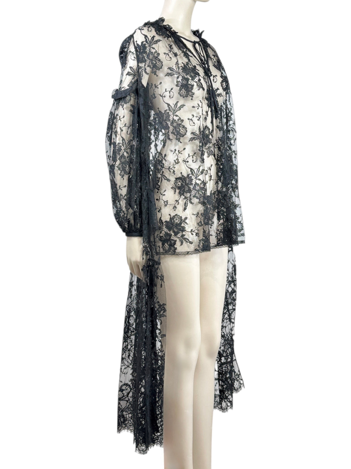 Alexander McQueen Sarah Burton Fall 2013 Black lace tunic