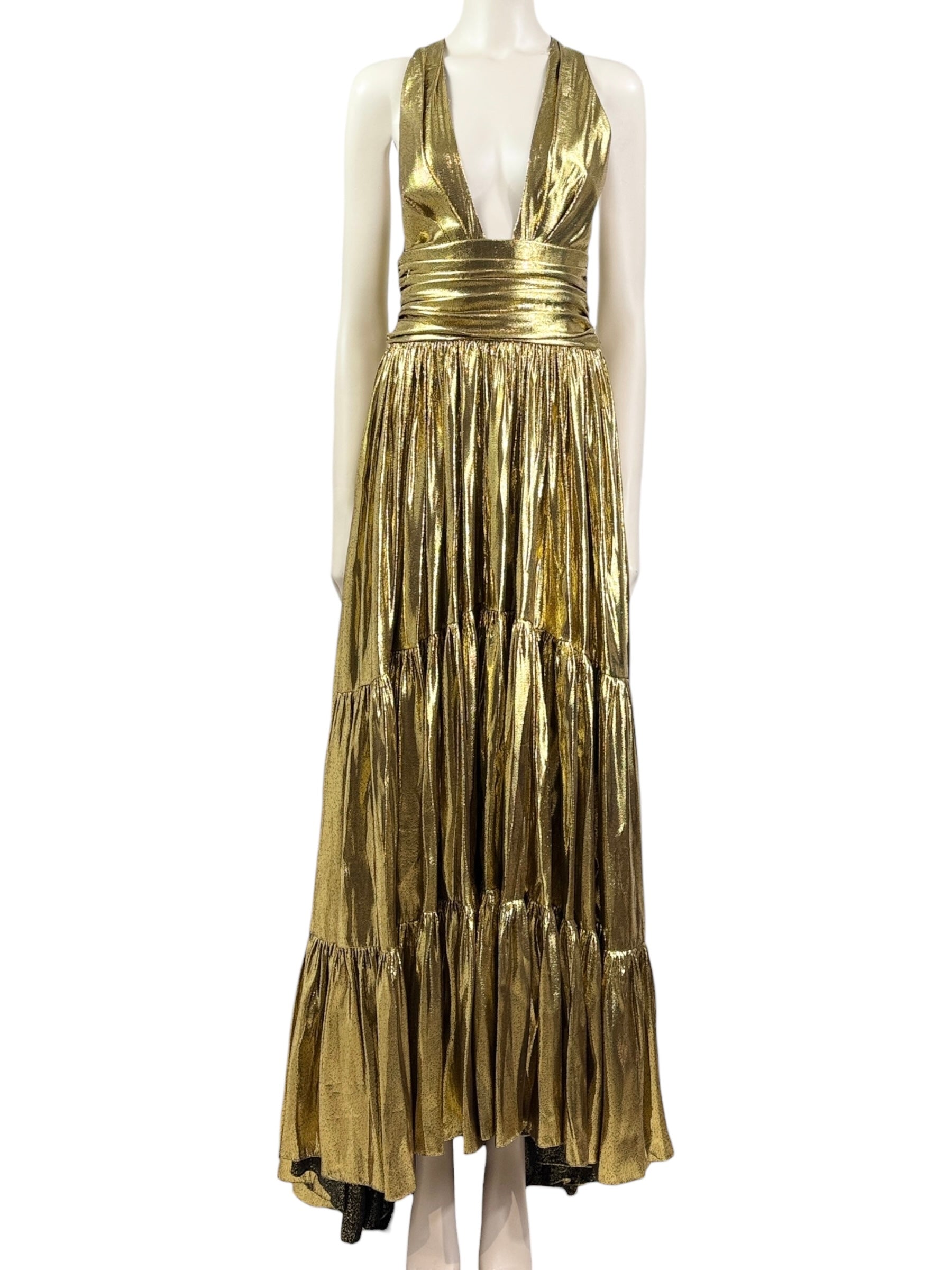 Alexandre Vauthier Spring 2021 Long gold dress