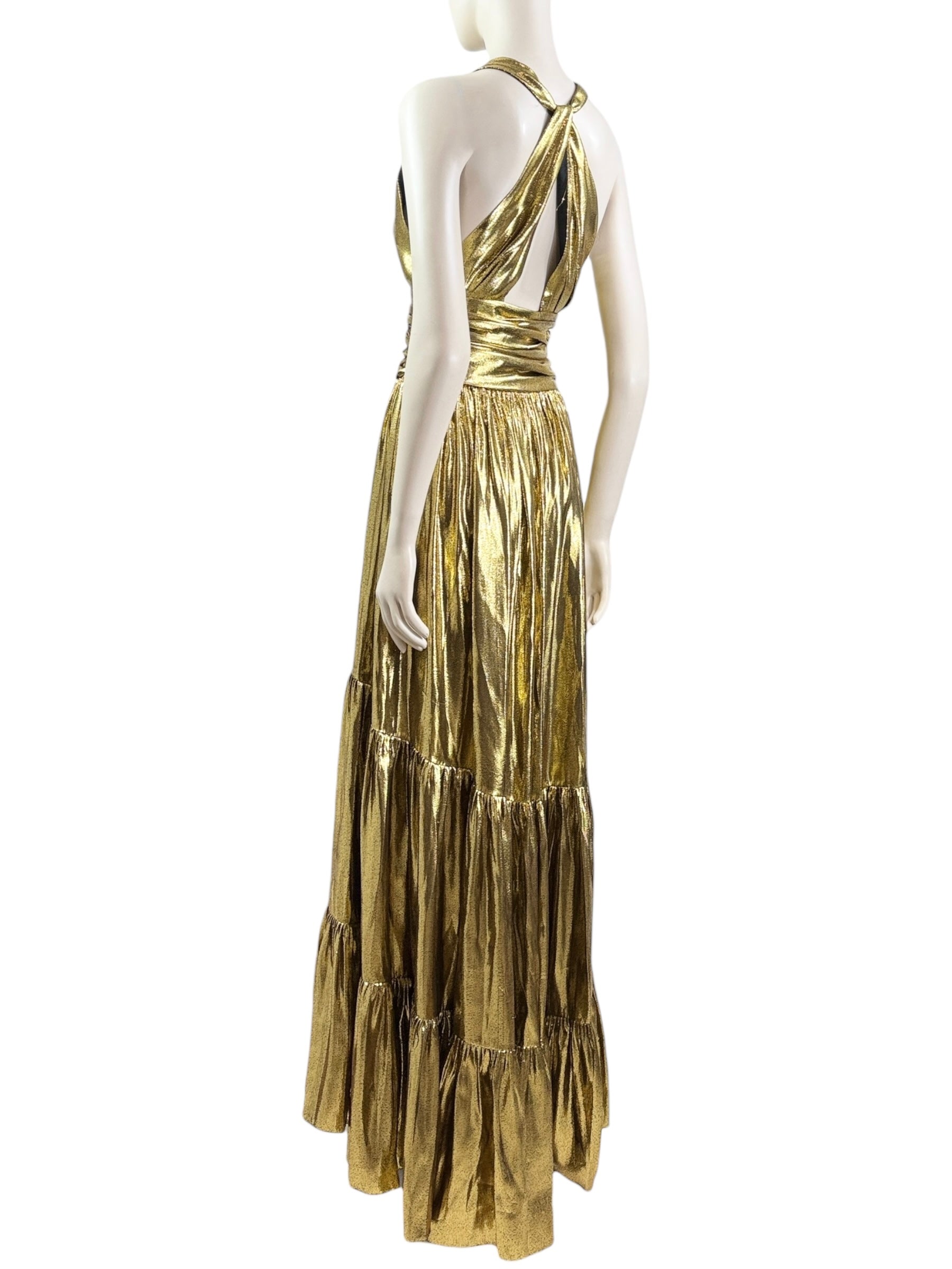 Alexandre Vauthier Spring 2021 Long gold dress
