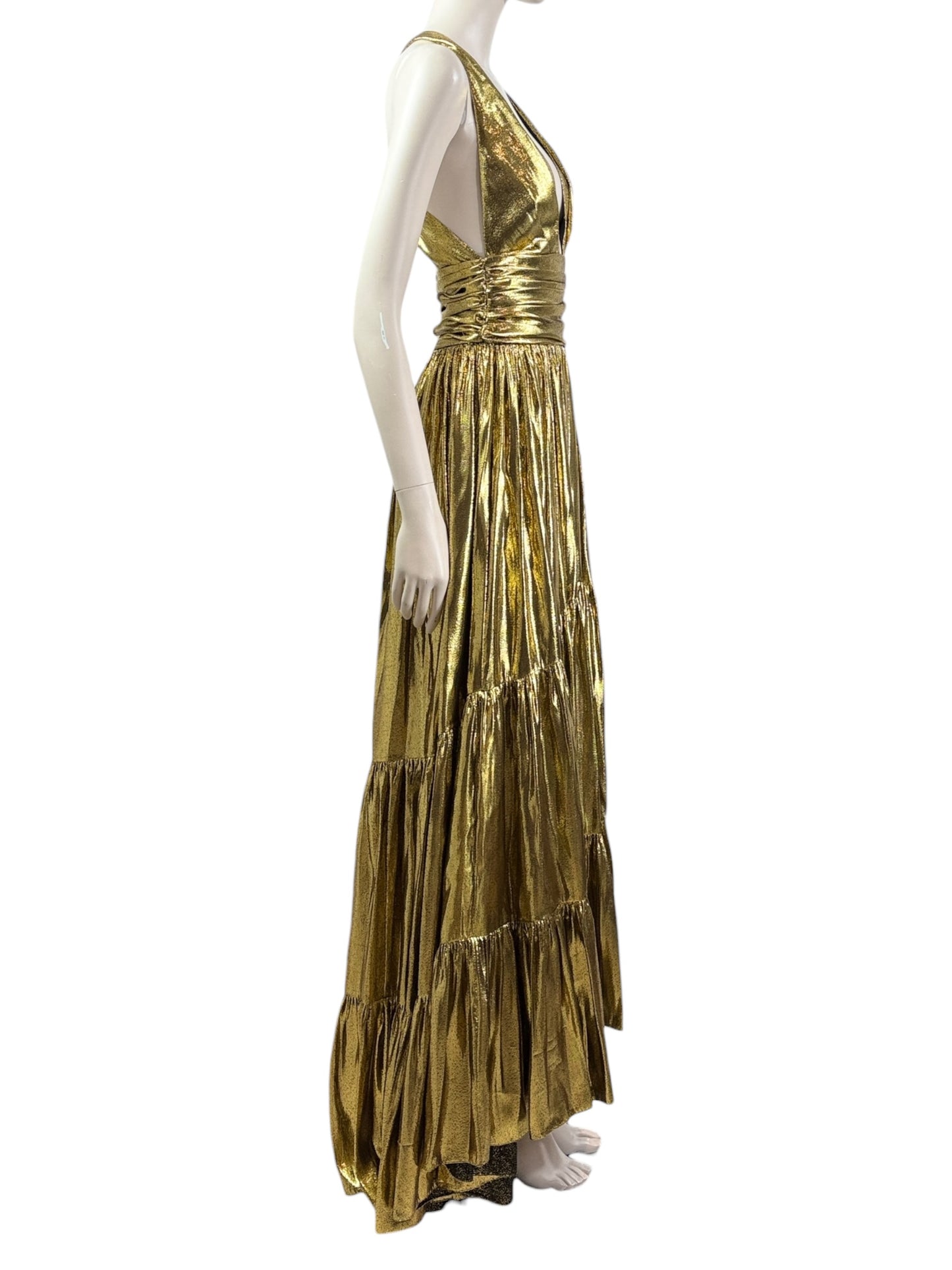 Alexandre Vauthier Spring 2021 Long gold dress