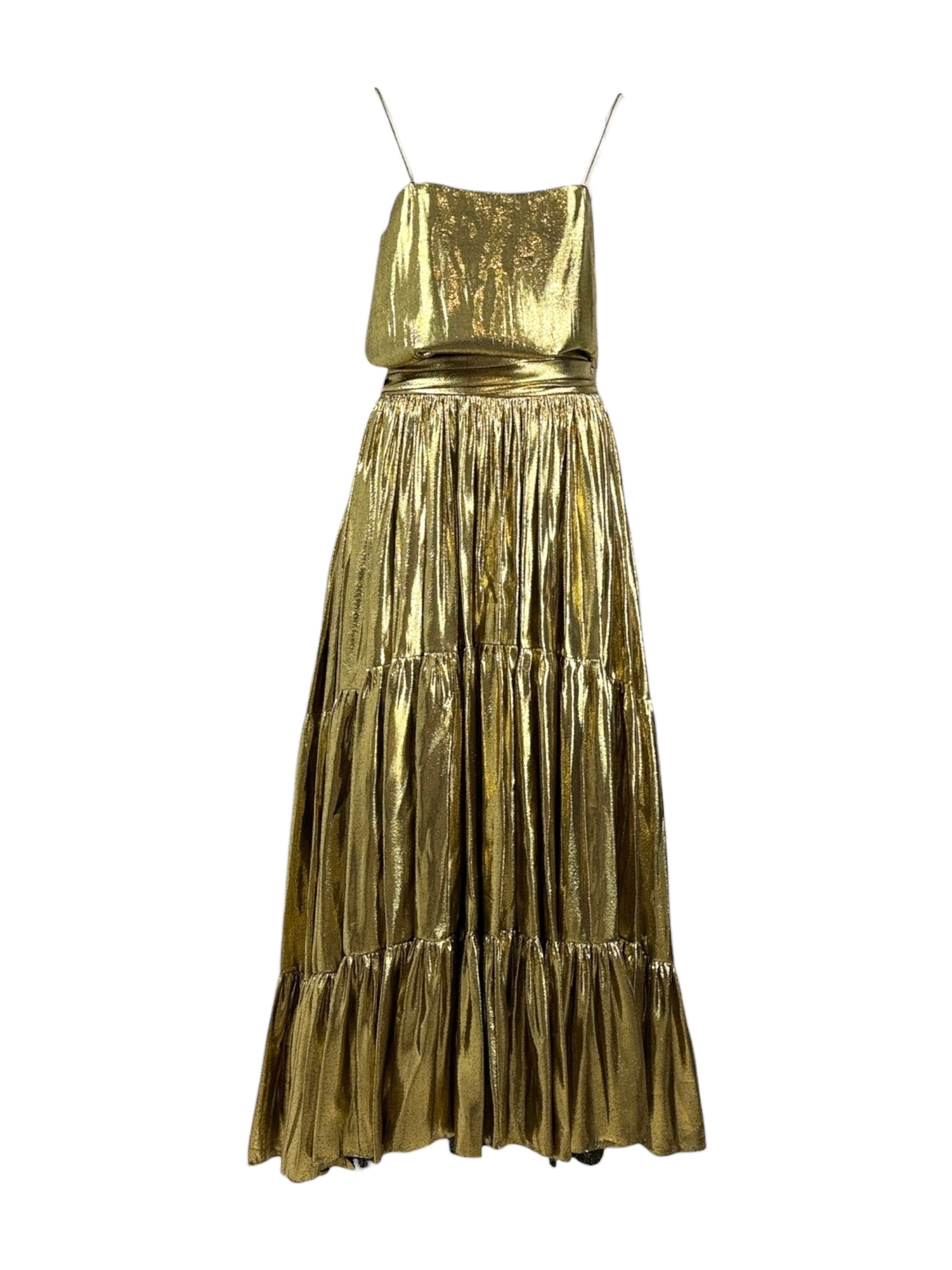 Alexandre Vauthier Spring 2021 Look 6 lame set gold