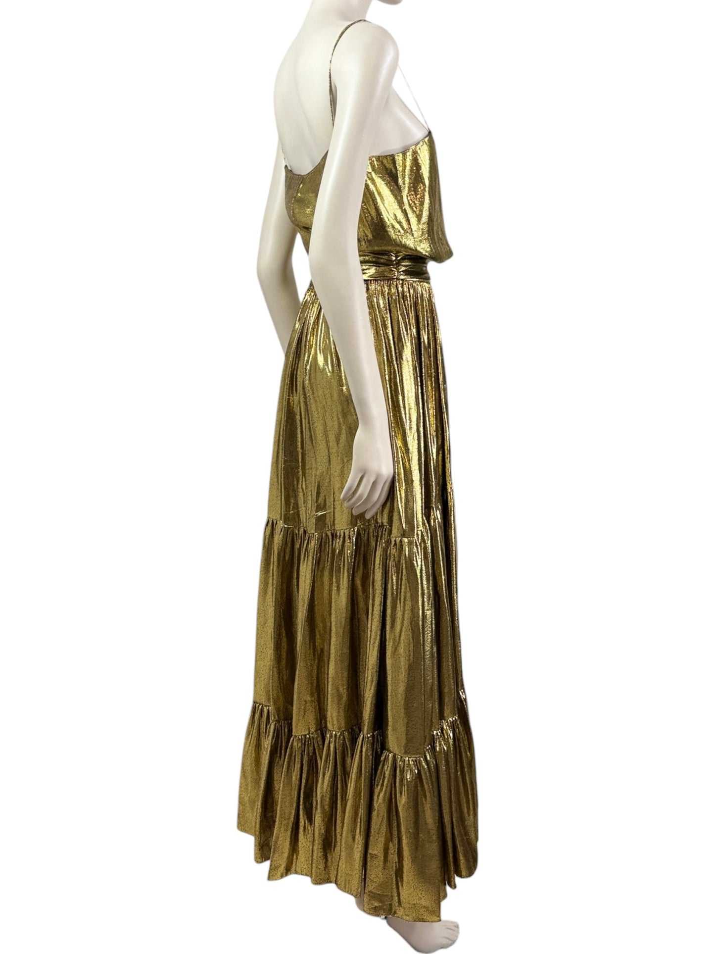 Alexandre Vauthier Spring 2021 Look 6 lame set gold