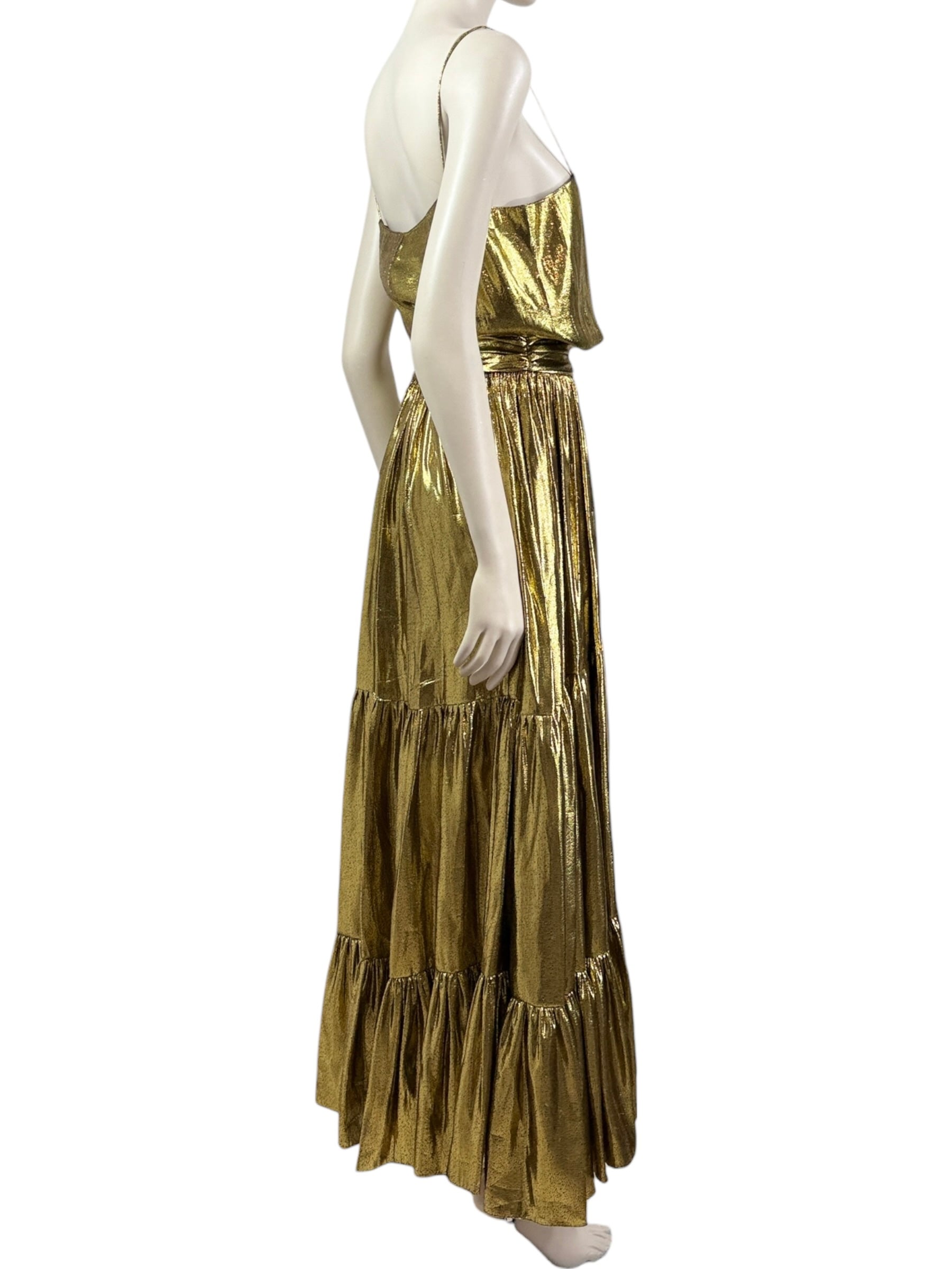 Alexandre Vauthier Spring 2021 Look 6 lame set gold