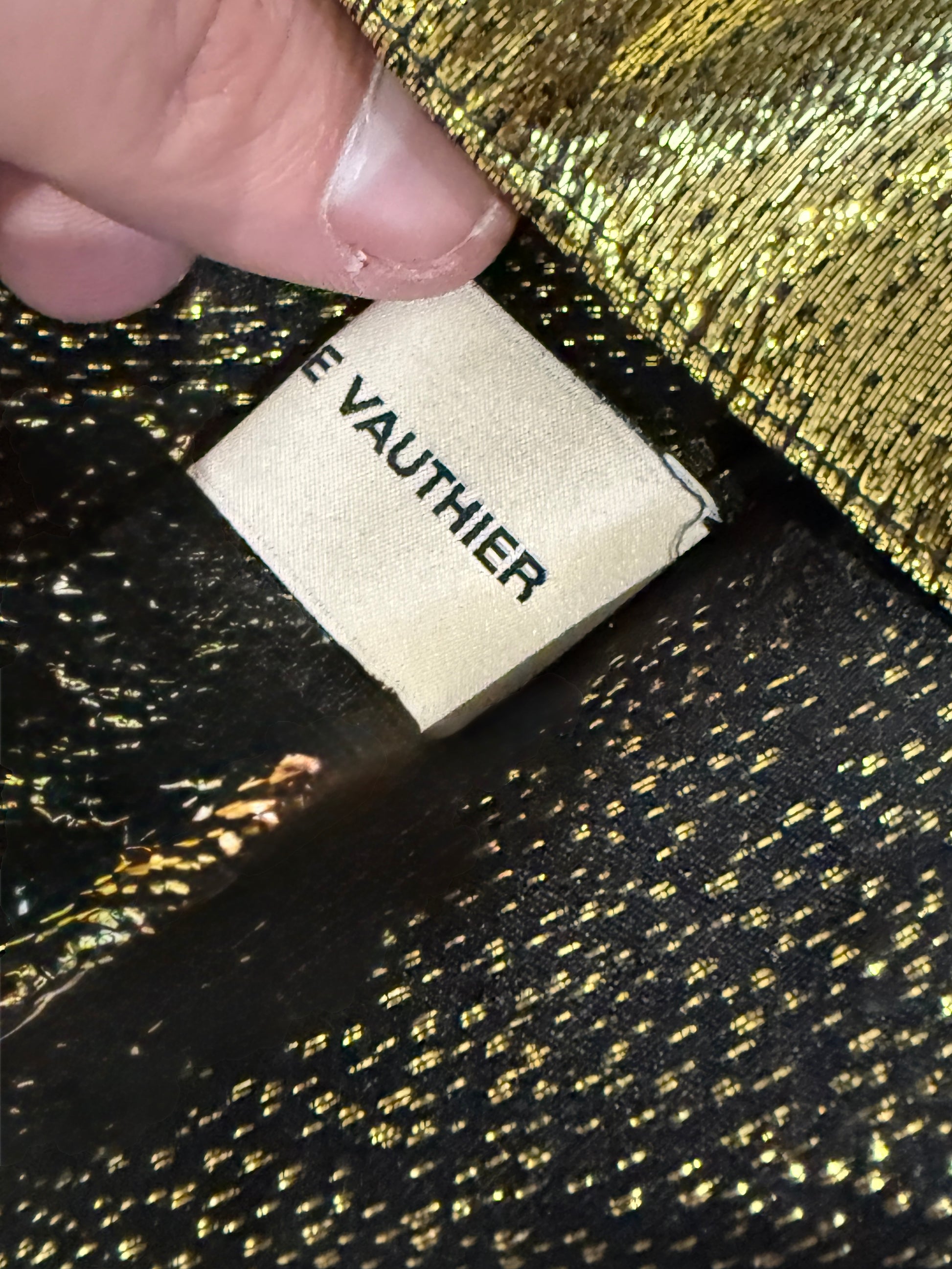 Alexandre Vauthier Spring 2021 Look 6 lame set gold