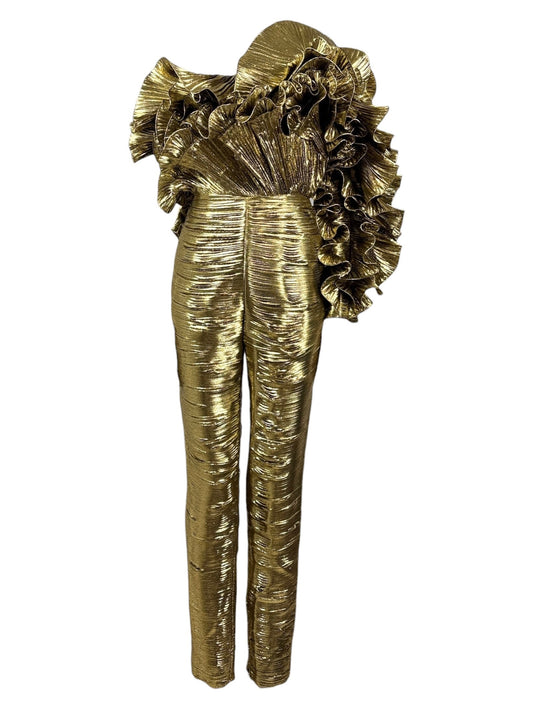 Alexandre Vauthier couture Fall 2023 Look 15 Gold lame jumpsuit