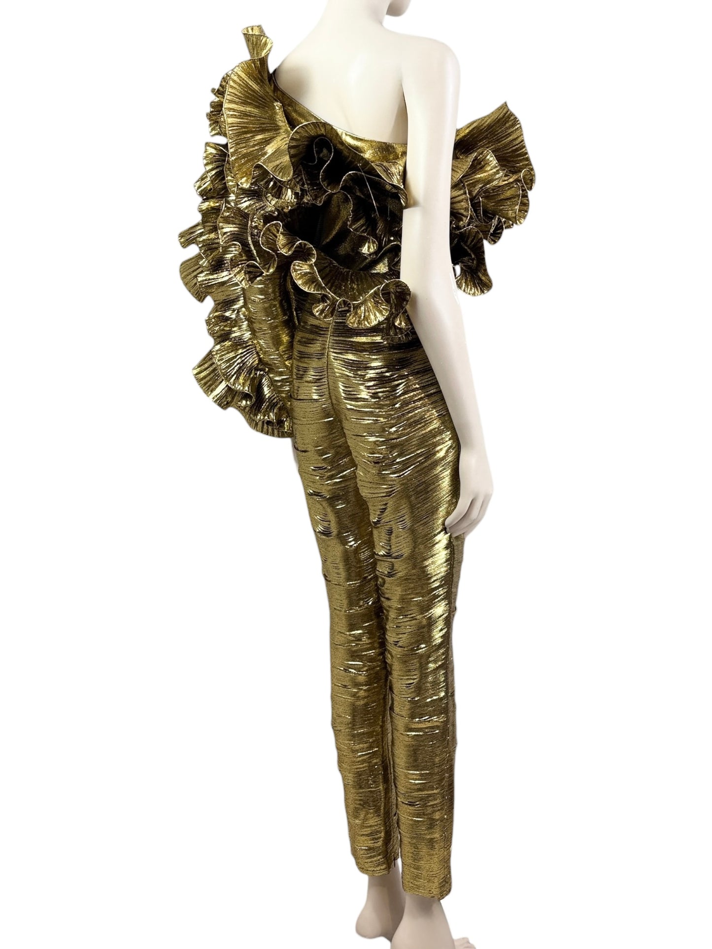 Alexandre Vauthier couture Fall 2023 Look 15 Gold lame jumpsuit