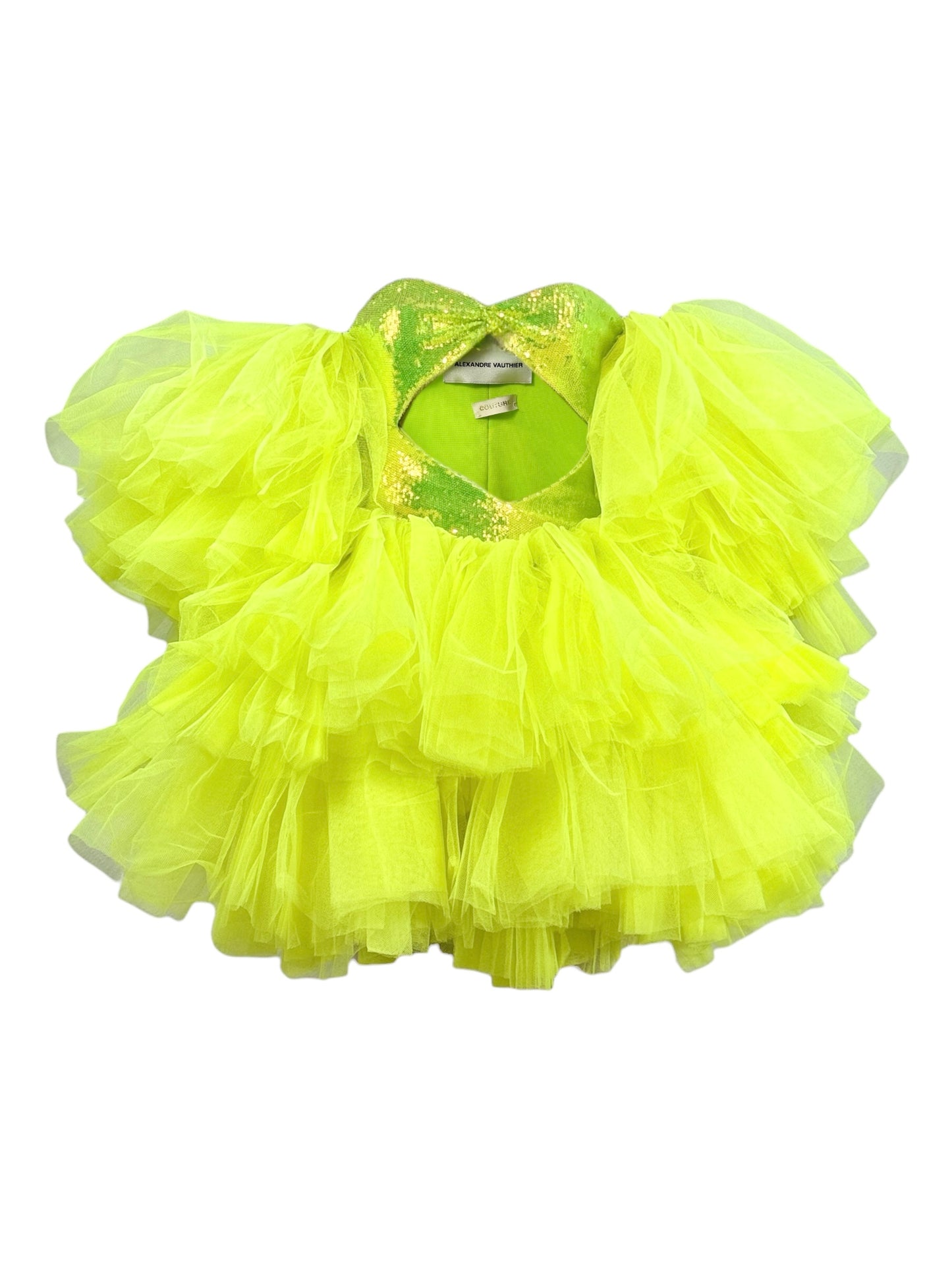 Alexandre Vauthier couture Spring 2023 Look 33 Mini yellow dress