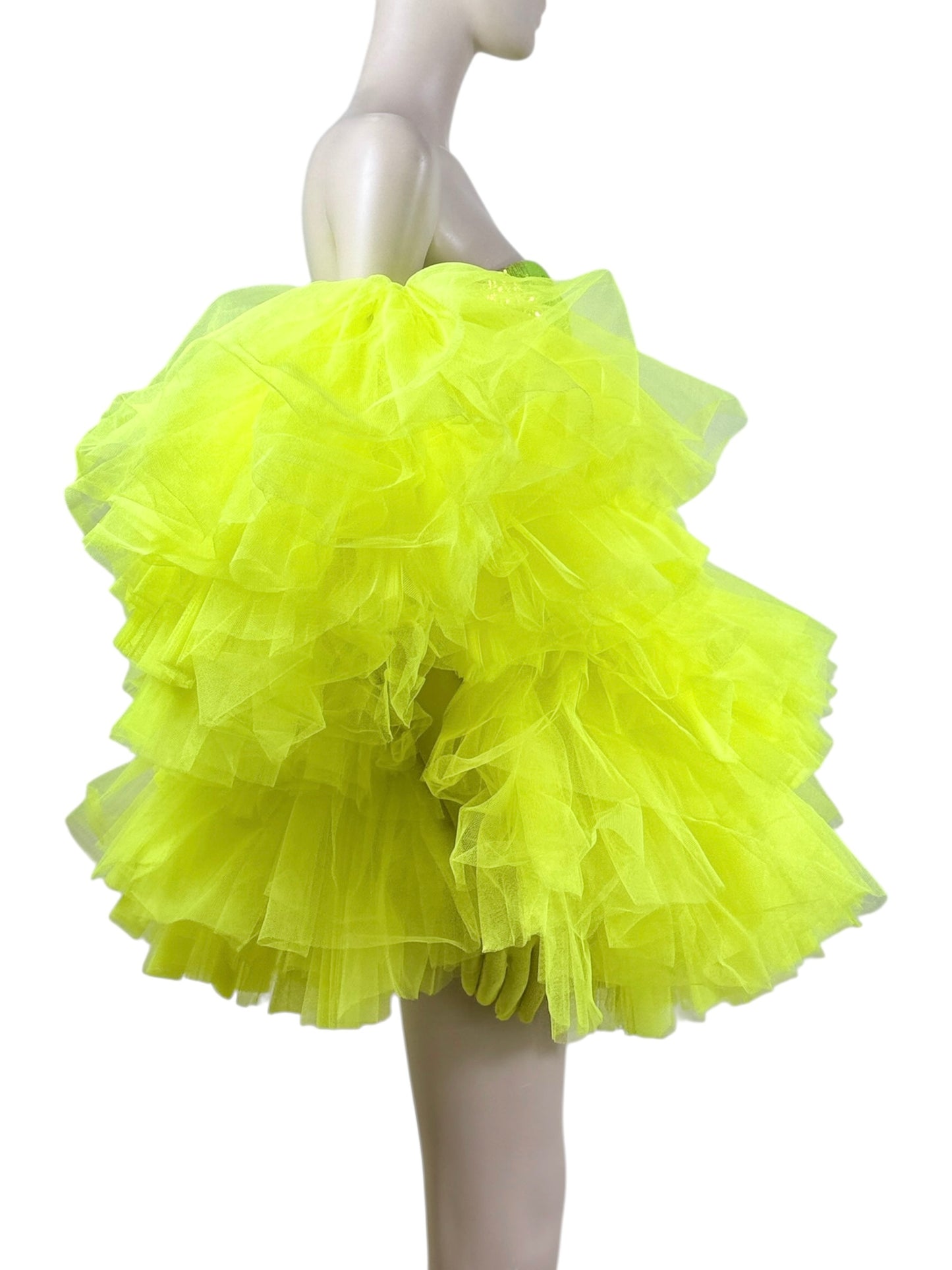 Alexandre Vauthier couture Spring 2023 Look 33 Mini yellow dress