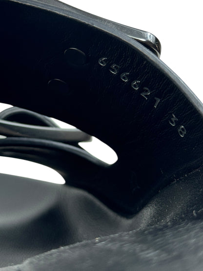Balenciaga black Mallorca leather sandal