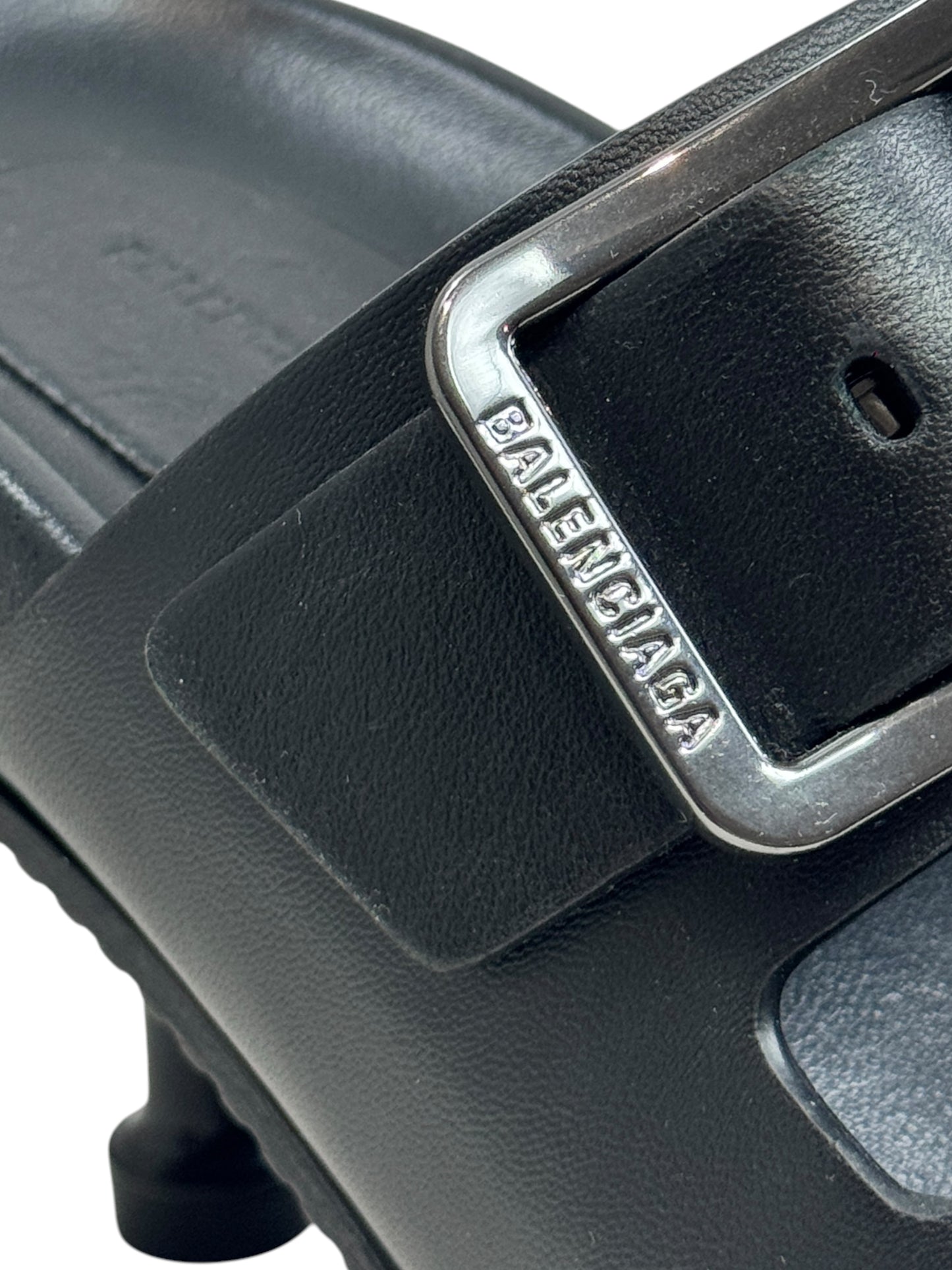 Balenciaga black Mallorca leather sandal